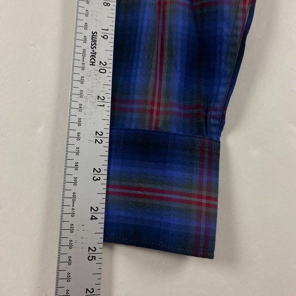 NWT Robert Graham Boomer Shirt Mens XS Classic Fit Blue Red Plaid Check Cotton - Picture 14 of 14